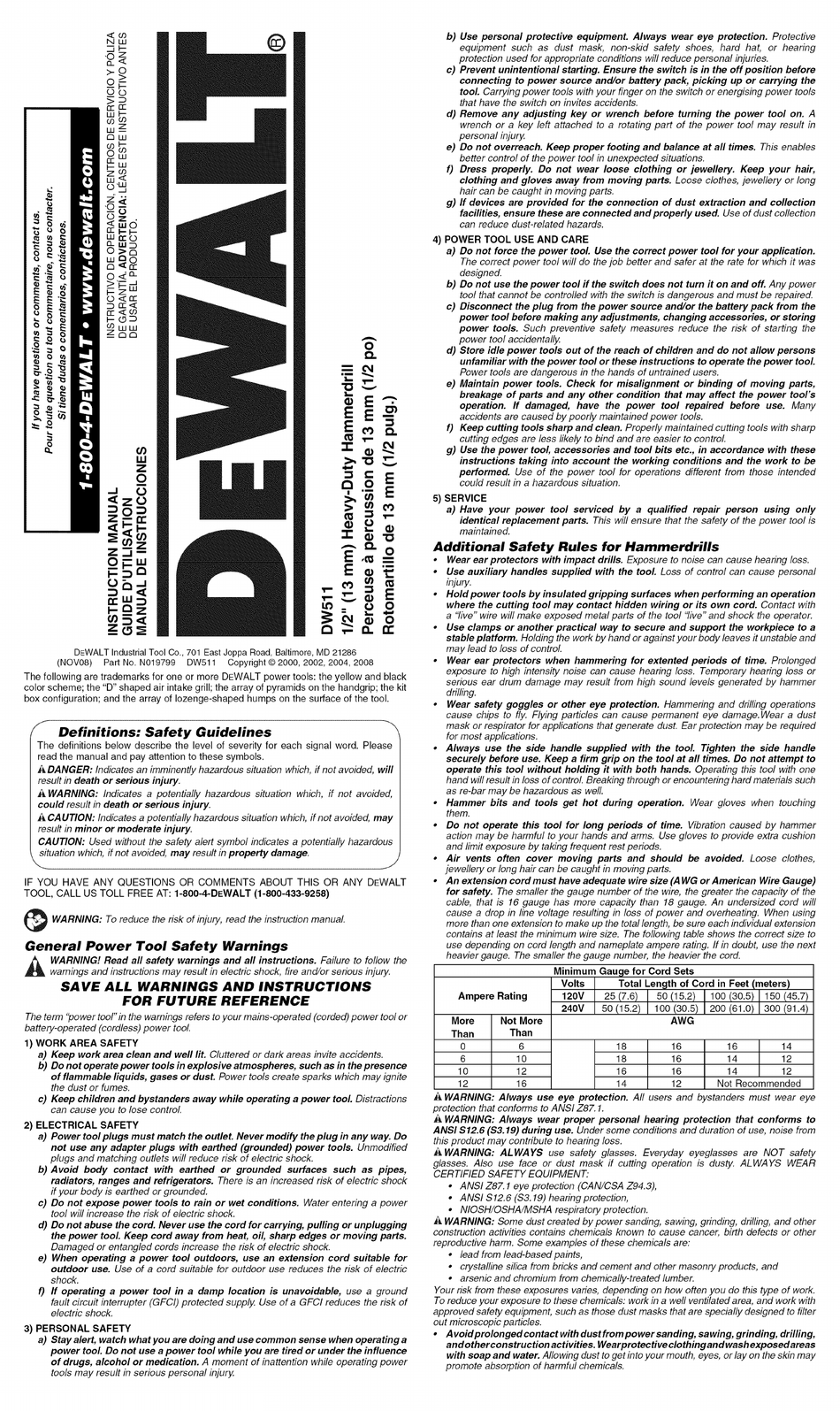 Gym insekt manuskript DEWALT DW511 INSTRUCTION MANUAL Pdf Download | ManualsLib