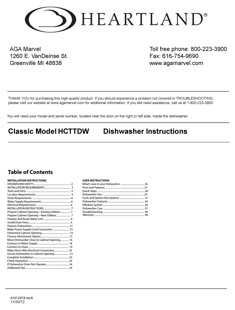 HEARTLAND HCTTDW INSTRUCTIONS MANUAL Pdf Download ManualsLib