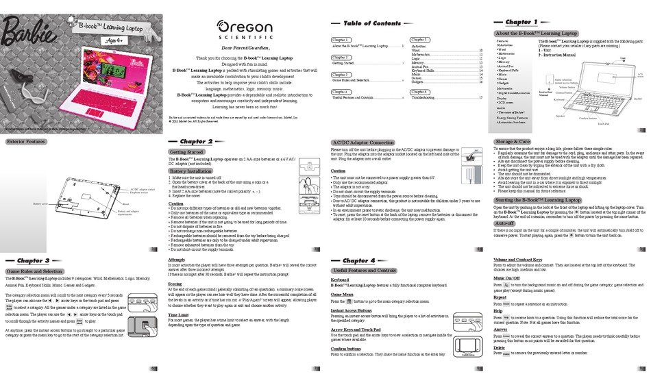 OREGON SCIENTIFIC BARBIE MANUAL Pdf Download ManualsLib