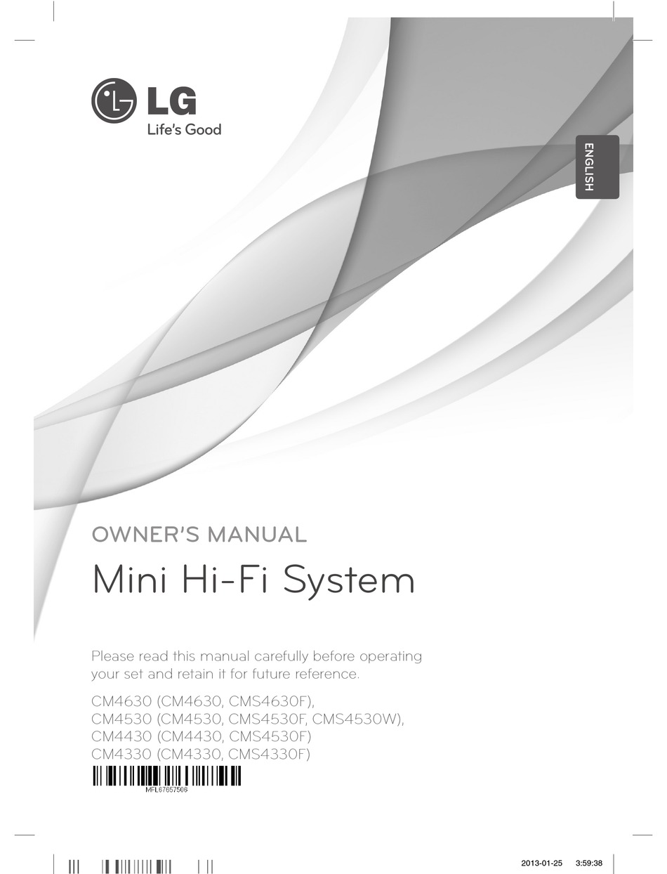 LG CM4530 OWNER'S MANUAL Pdf Download | ManualsLib