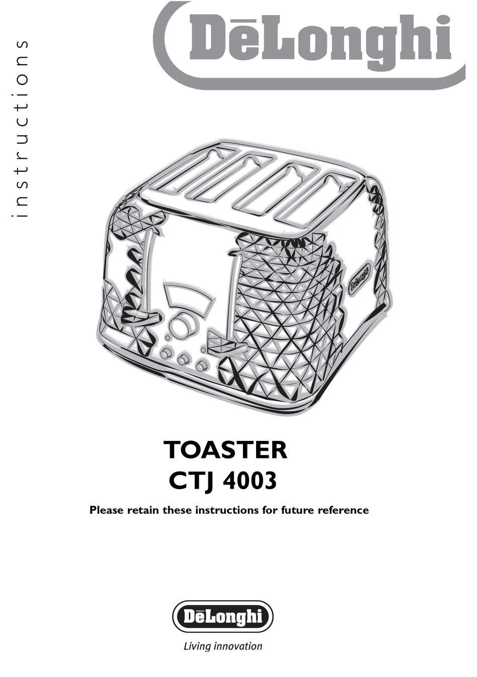 DELONGHI CTJ 4003 INSTRUCTIONS MANUAL Pdf Download ManualsLib