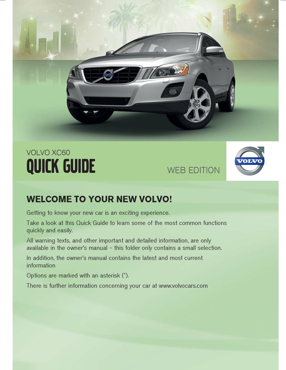 VOLVO XC60 QUICK MANUAL Pdf Download ManualsLib