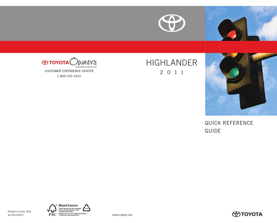 2011 Toyota Highlander Hybrid Navigation System Owners Manual