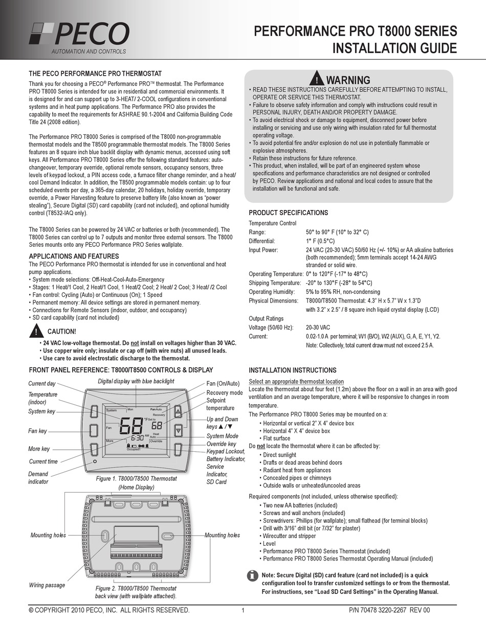 PECO T8000 SERIES INSTALLATION MANUAL Pdf Download | ManualsLib