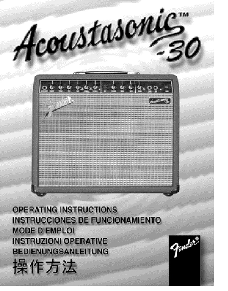 Fender Acoustasonic 30 Operating Instructions Manual Pdf Download Manualslib