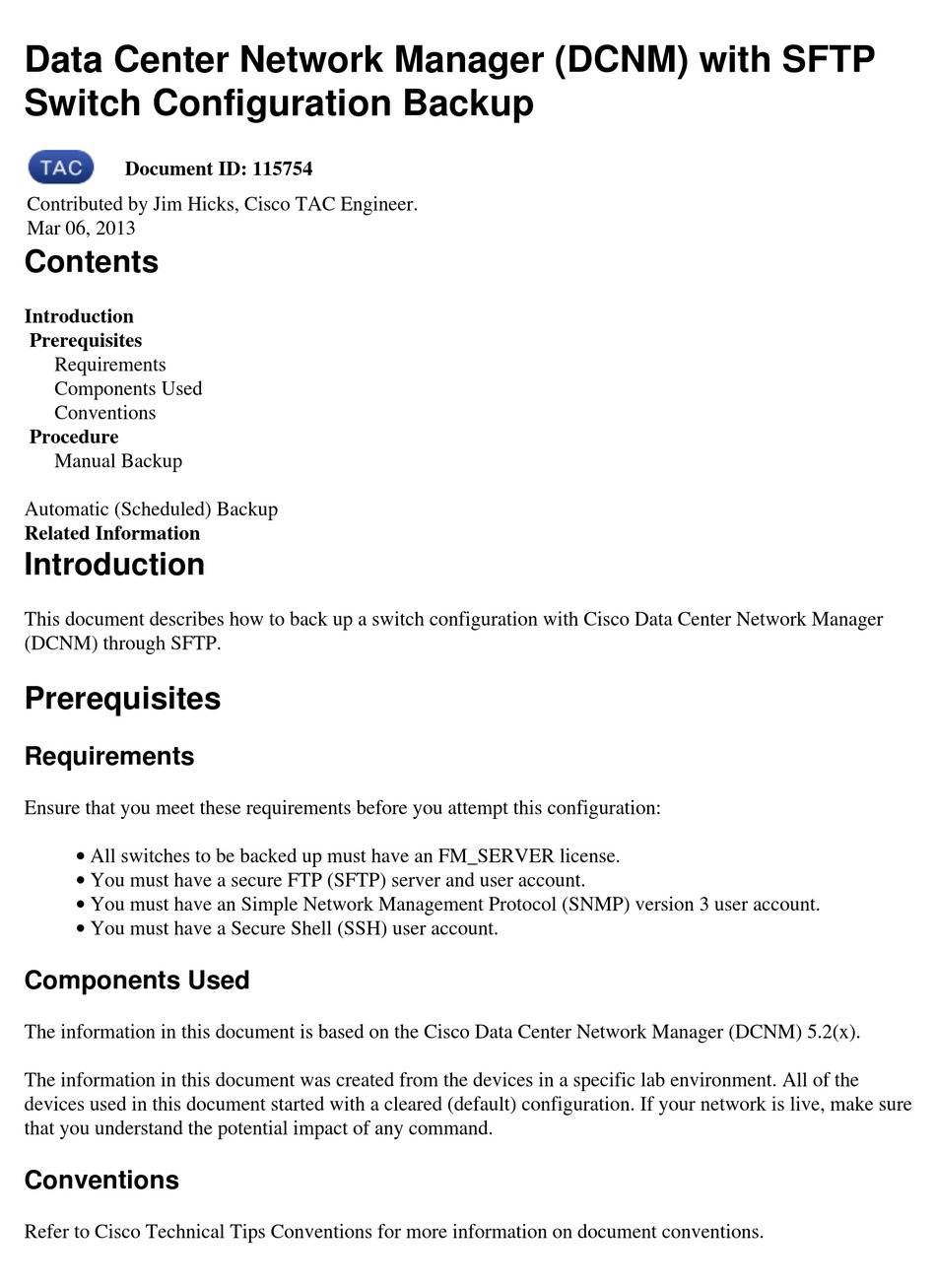 CISCO DCNM CONFIGURATION Pdf Download ManualsLib
