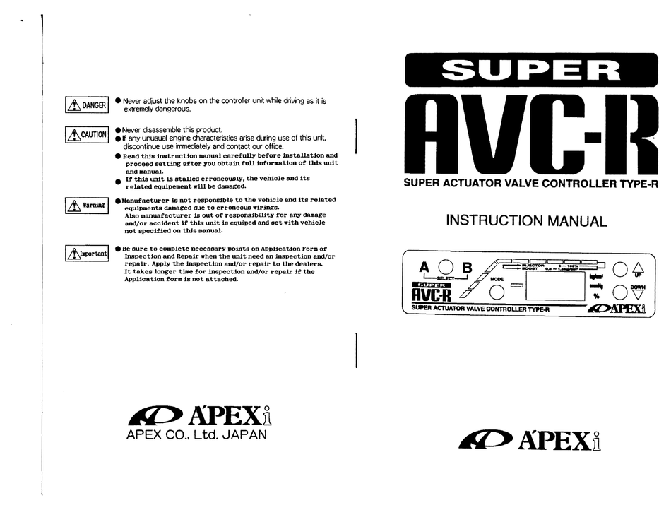 Apexi Super Avc R Instruction Manual Pdf Manualslib Apexi Super Avc R Instruction Manual, Avcr Wiring Diagram
