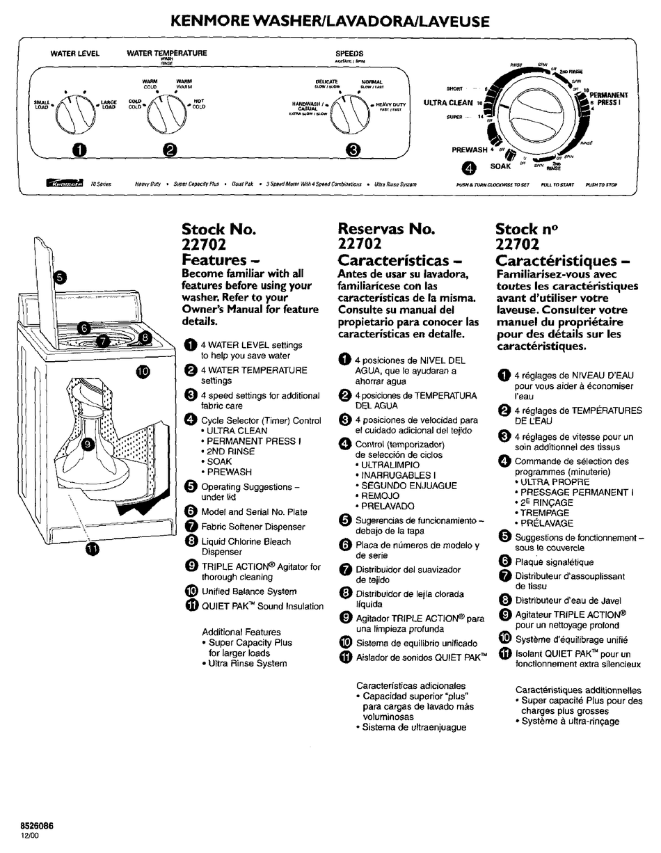 kenmore 22722 washer