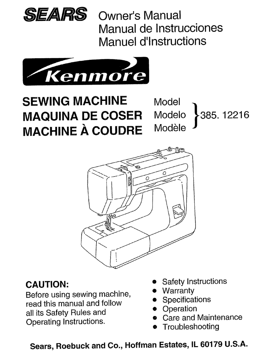 Kenmore 1216, 1219 & 1221 Sewing Machine Instruction Manual PDF Download 