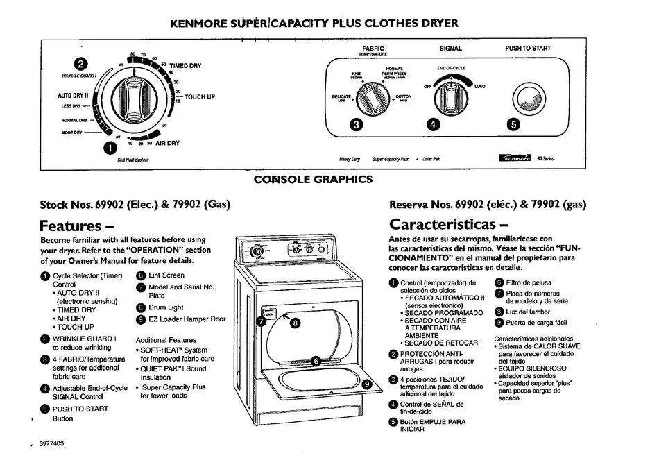 KENMORE 69902 FEATURES Pdf Download | ManualsLib