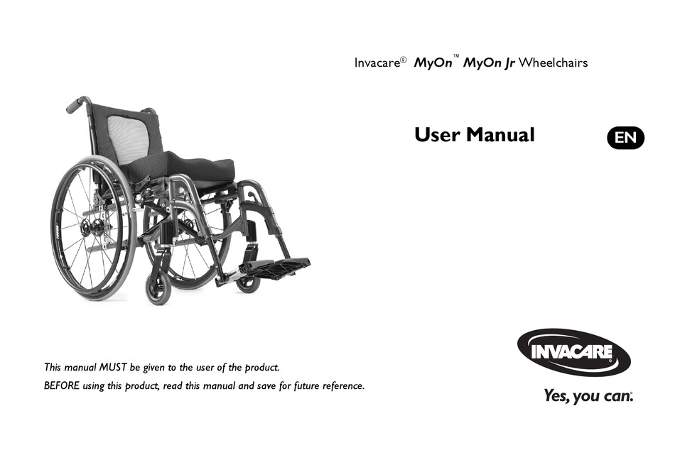 INVACARE MYON USER MANUAL Pdf Download ManualsLib