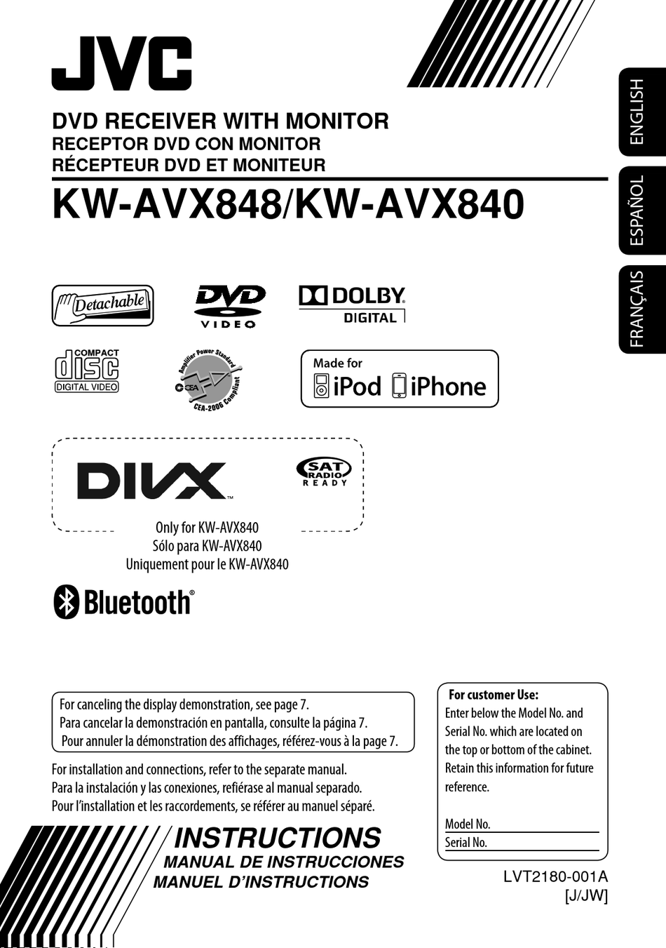 JVC KW-AVX848 INSTRUCTION MANUAL Pdf Download | ManualsLib