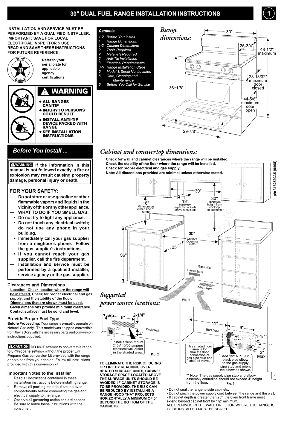 Kenmore 30 Dual Fuel Range Installation Instructions Manual Pdf Download Manualslib