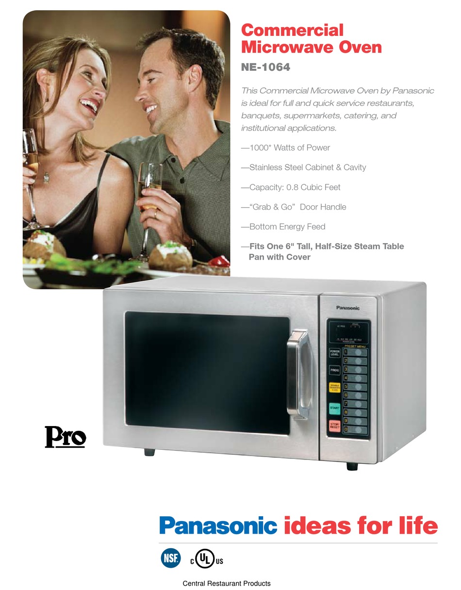 Panasonic NE-1024F 1000 Watt Commercial Restaurant Microwave