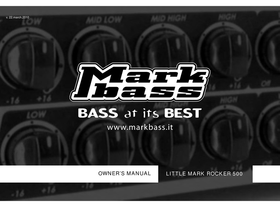 MARKBASS LITTLE MARK ROCKER 500 OWNER'S MANUAL Pdf Download 