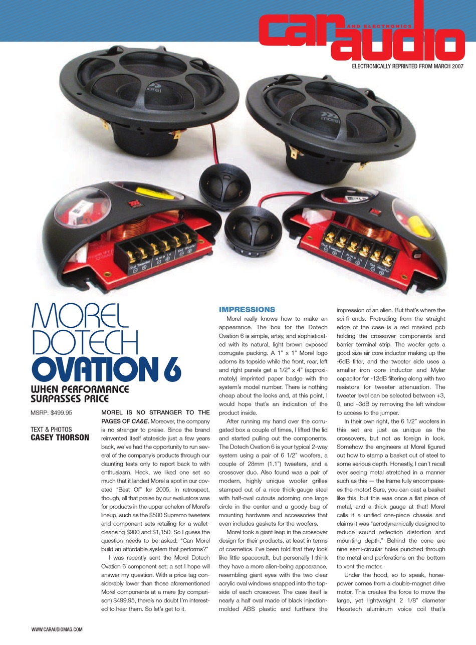 MOREL OVATION 6 REVIEW Pdf Download | ManualsLib