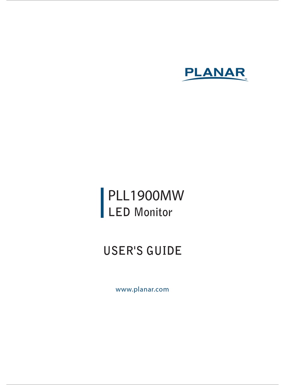 PLANAR PLL1900MW USER MANUAL Pdf 