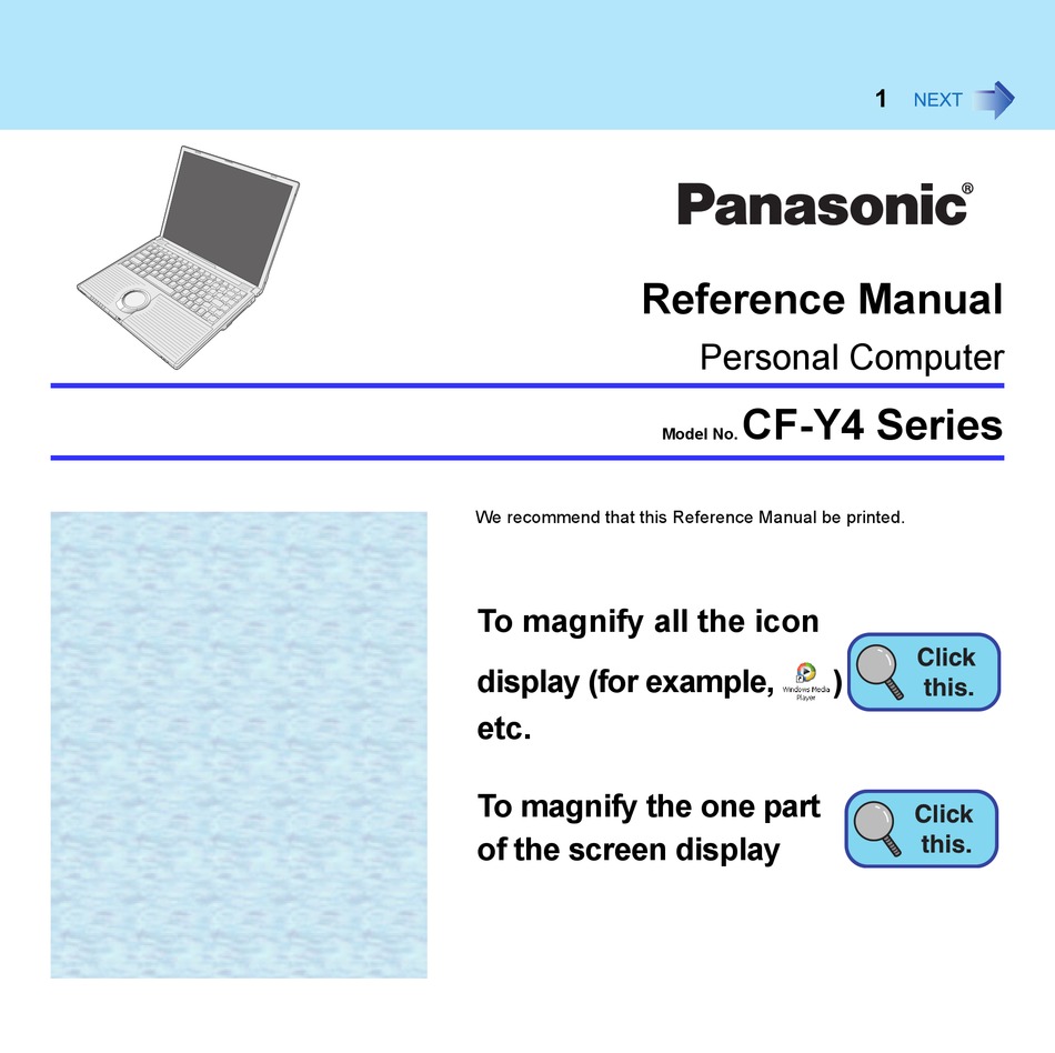 PANASONIC CF-Y4 REFERENCE MANUAL Pdf Download | ManualsLib