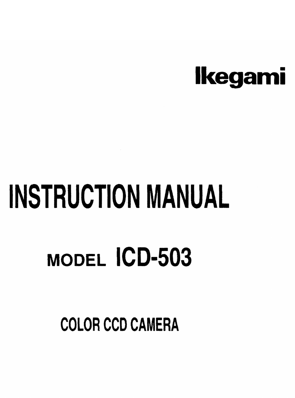 IKEGAMI ICD503 INSTRUCTION MANUAL Pdf Download ManualsLib