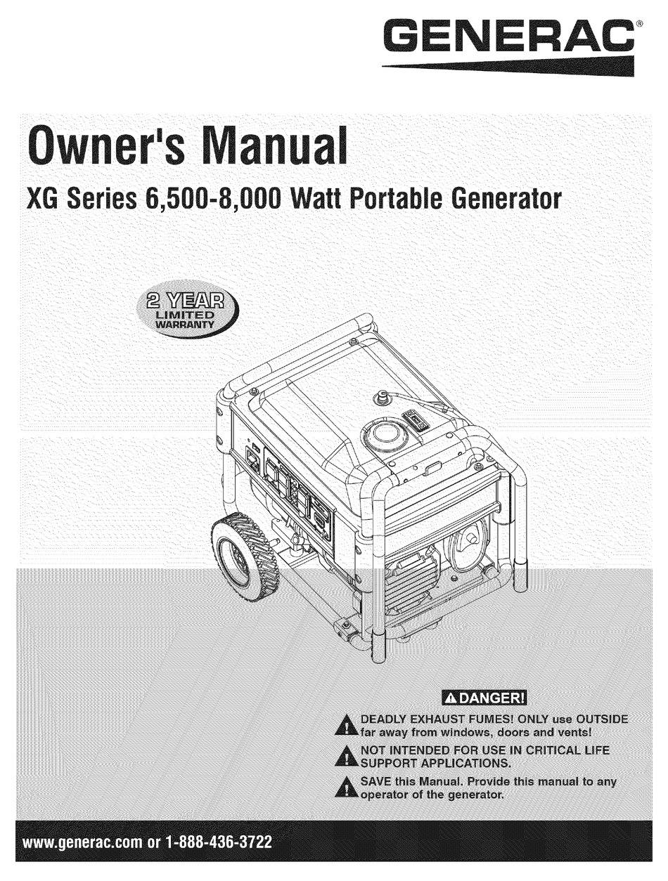 GENERAC POWER SYSTEMS XG OWNER'S MANUAL Pdf Download | ManualsLib