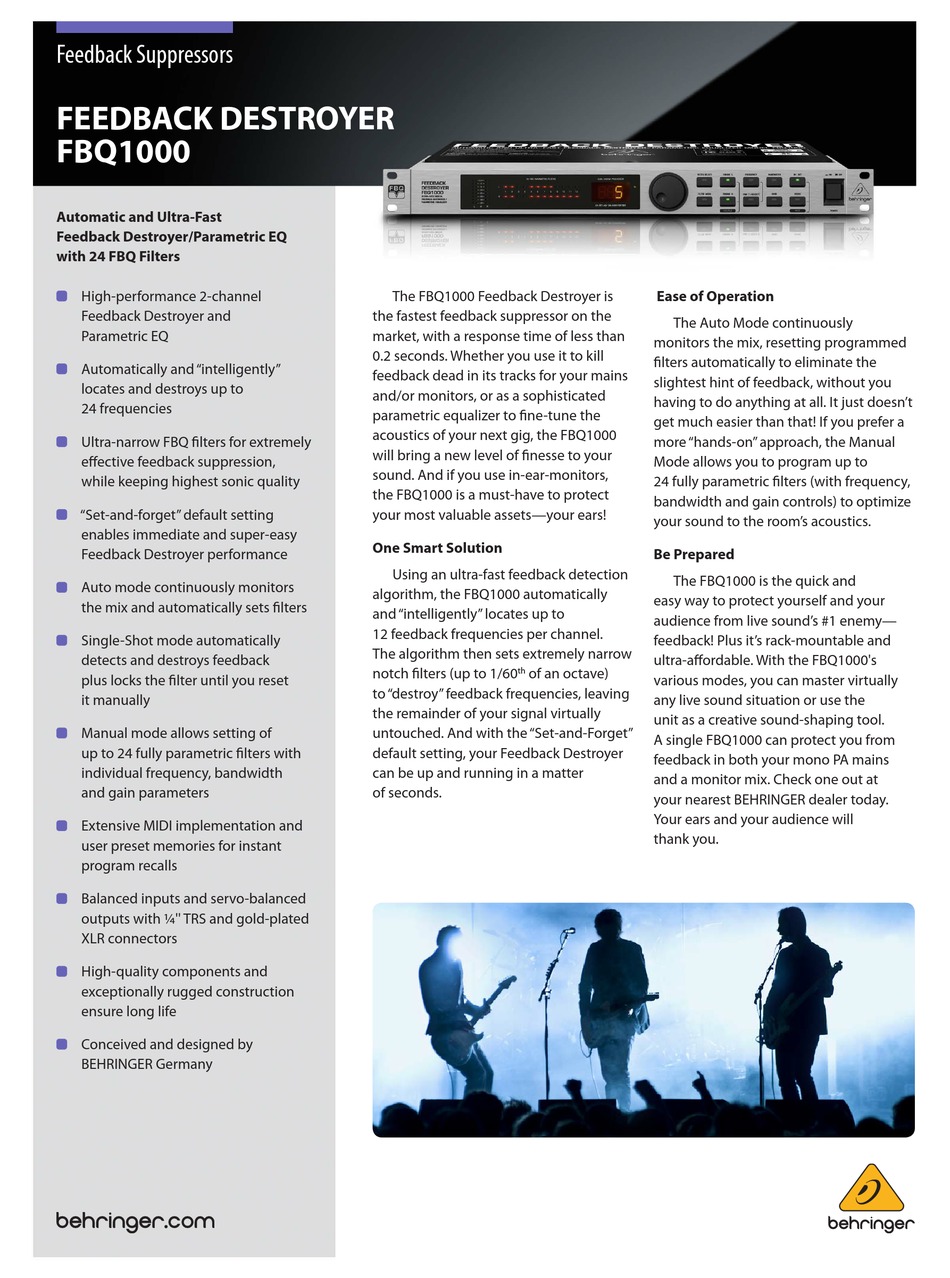 how to set up behringer fbq1000