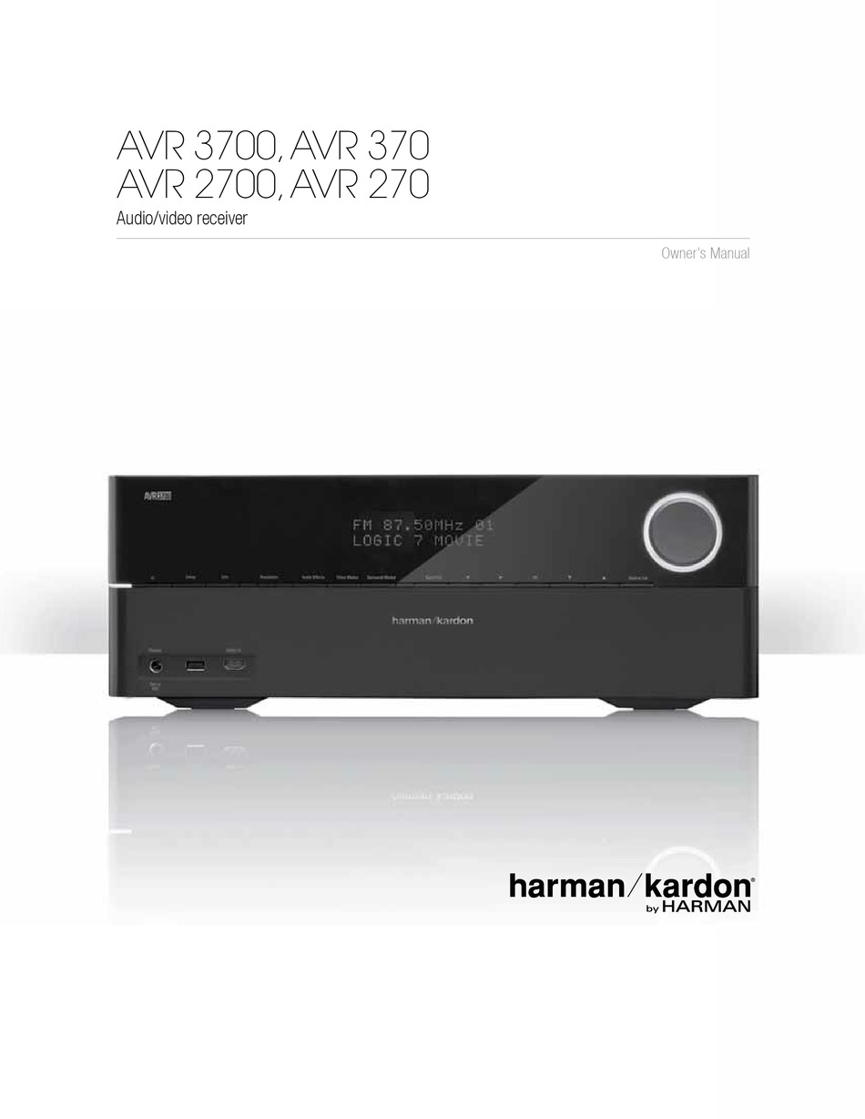 HARMAN KARDON AVR 2700 OWNER'S MANUAL Pdf Download ManualsLib