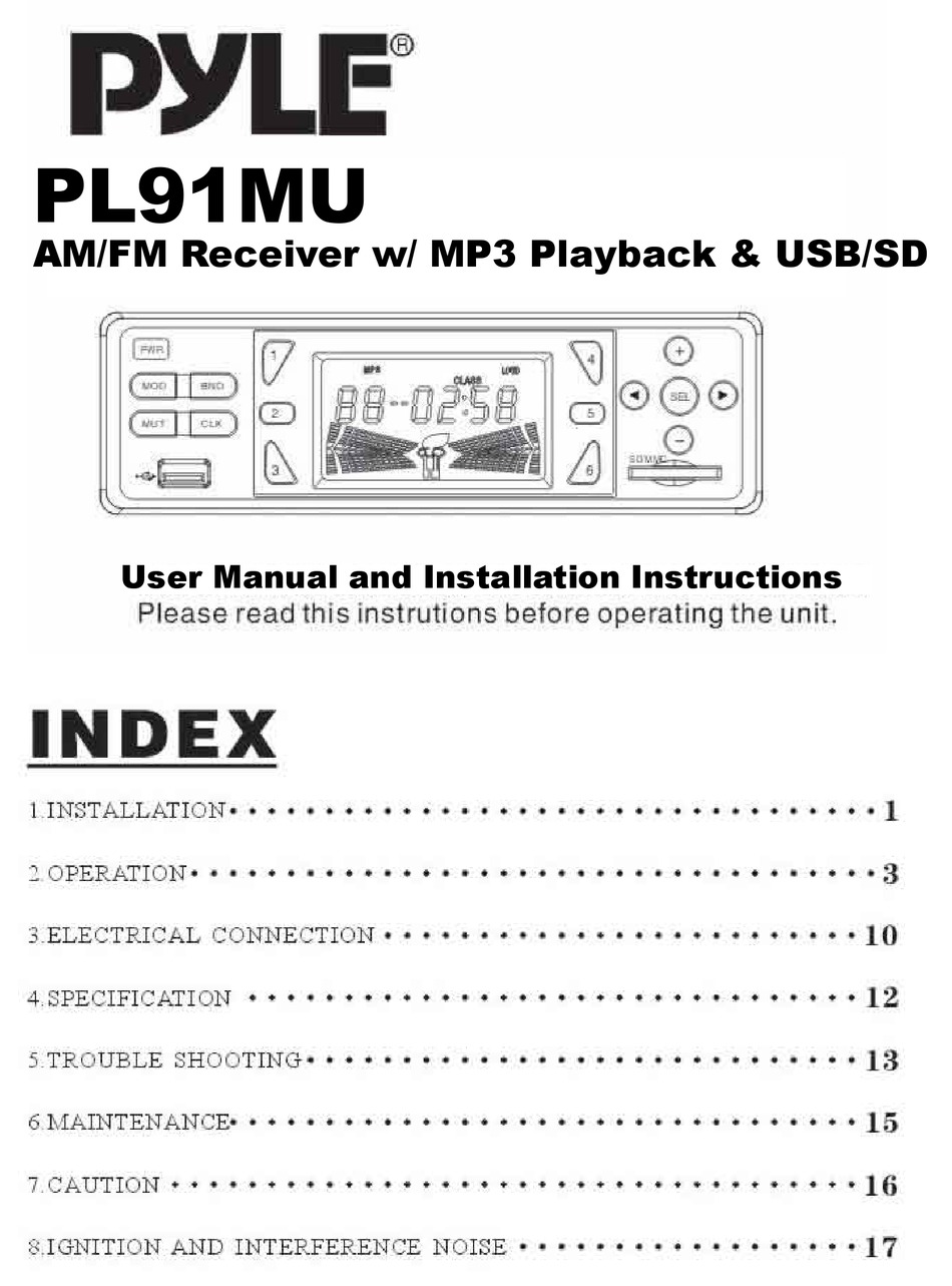 PYLE PL91MU USER MANUAL Pdf Download ManualsLib