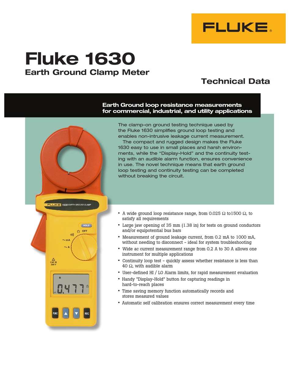 FLUKE 1630 TECHNICAL DATA Pdf Download ManualsLib