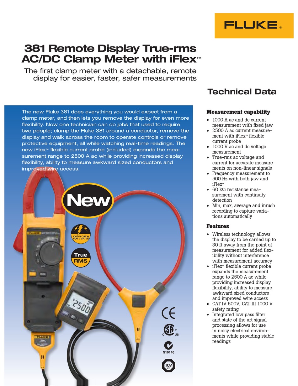 FLUKE 381 SPECIFICATIONS Pdf Download ManualsLib