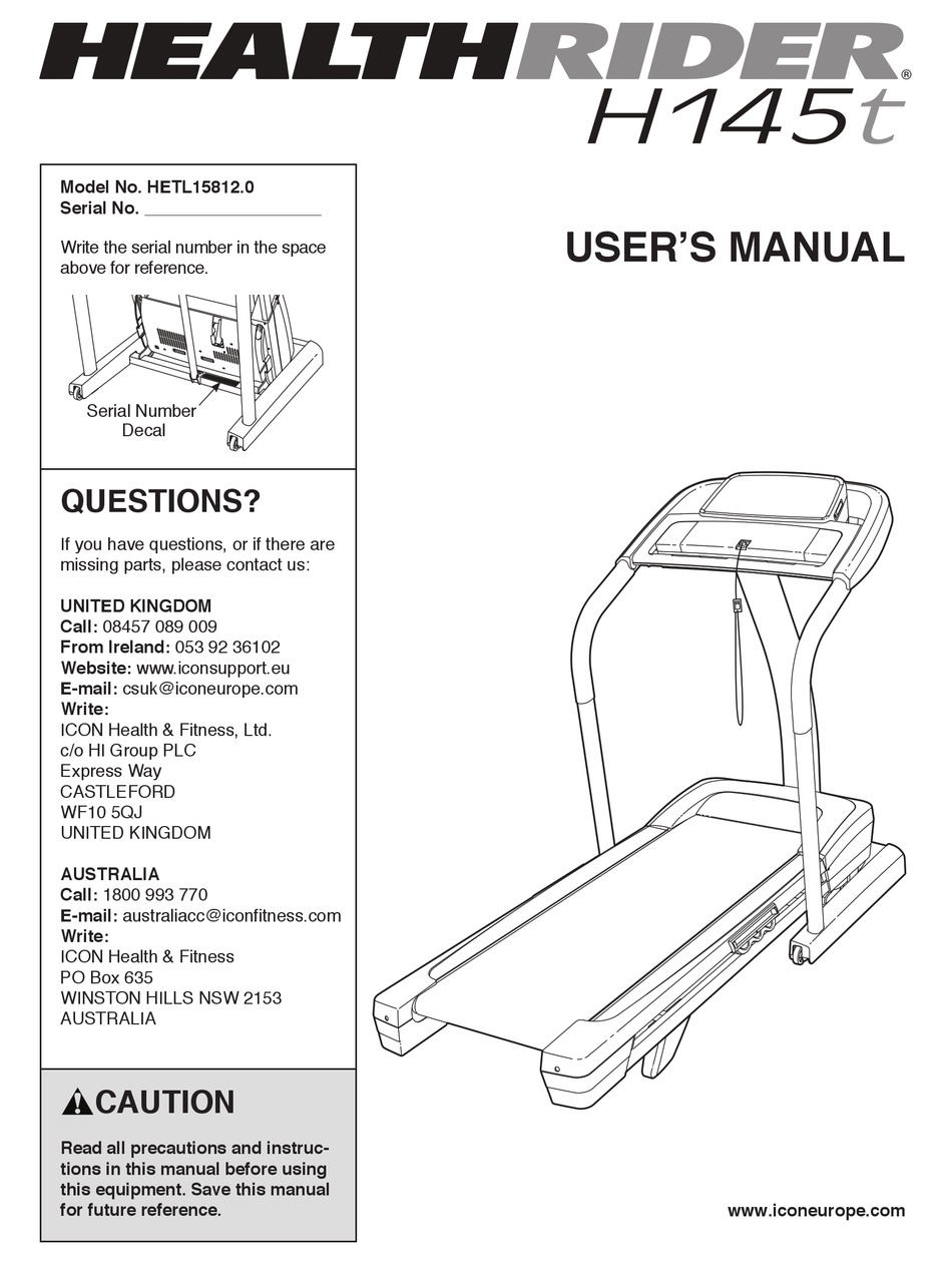 healthrider treadmill manual