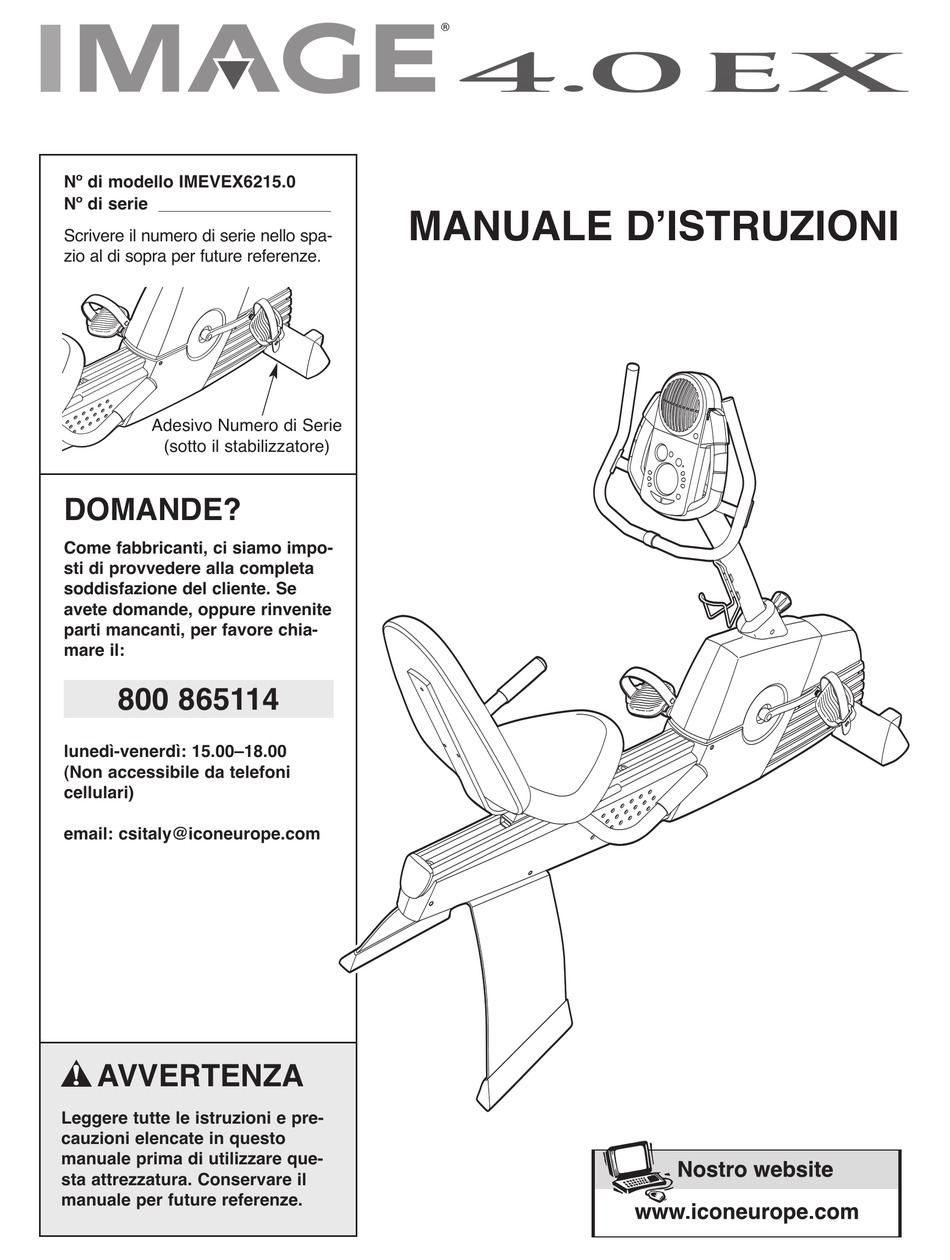 nero sports exercise bike instruction manual