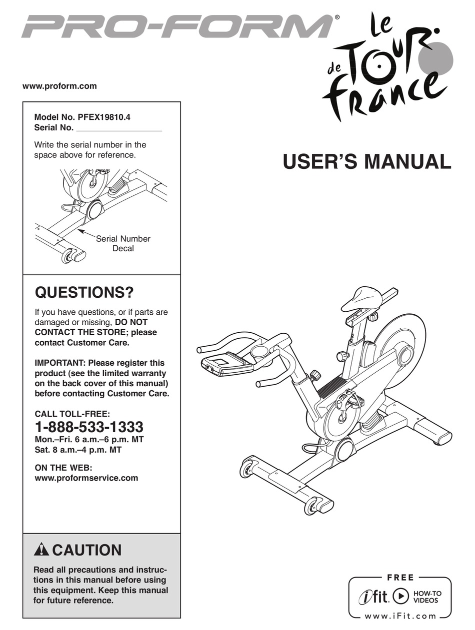 Proform le tour de france manual hot sale