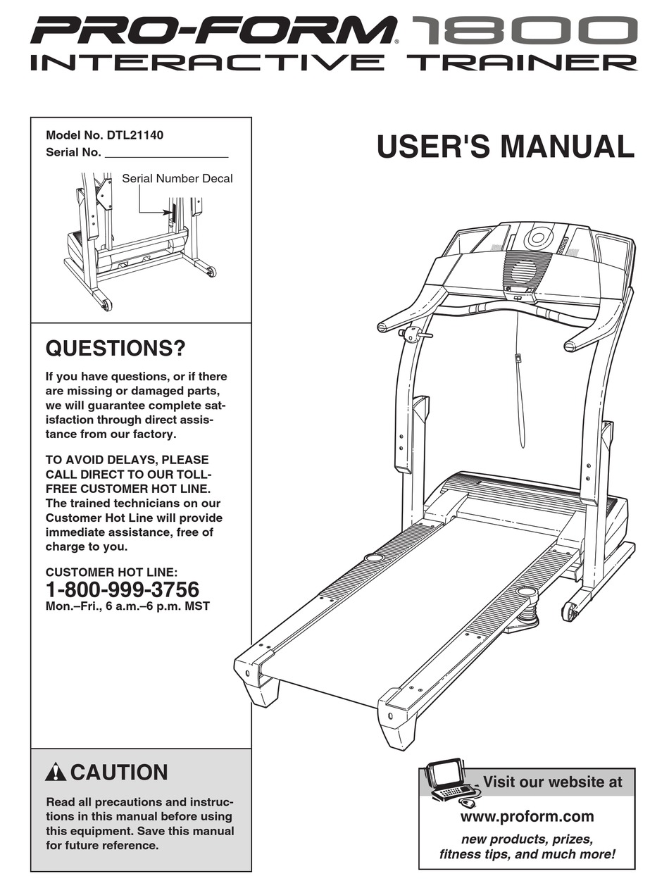 Proform 2025 1800 treadmill