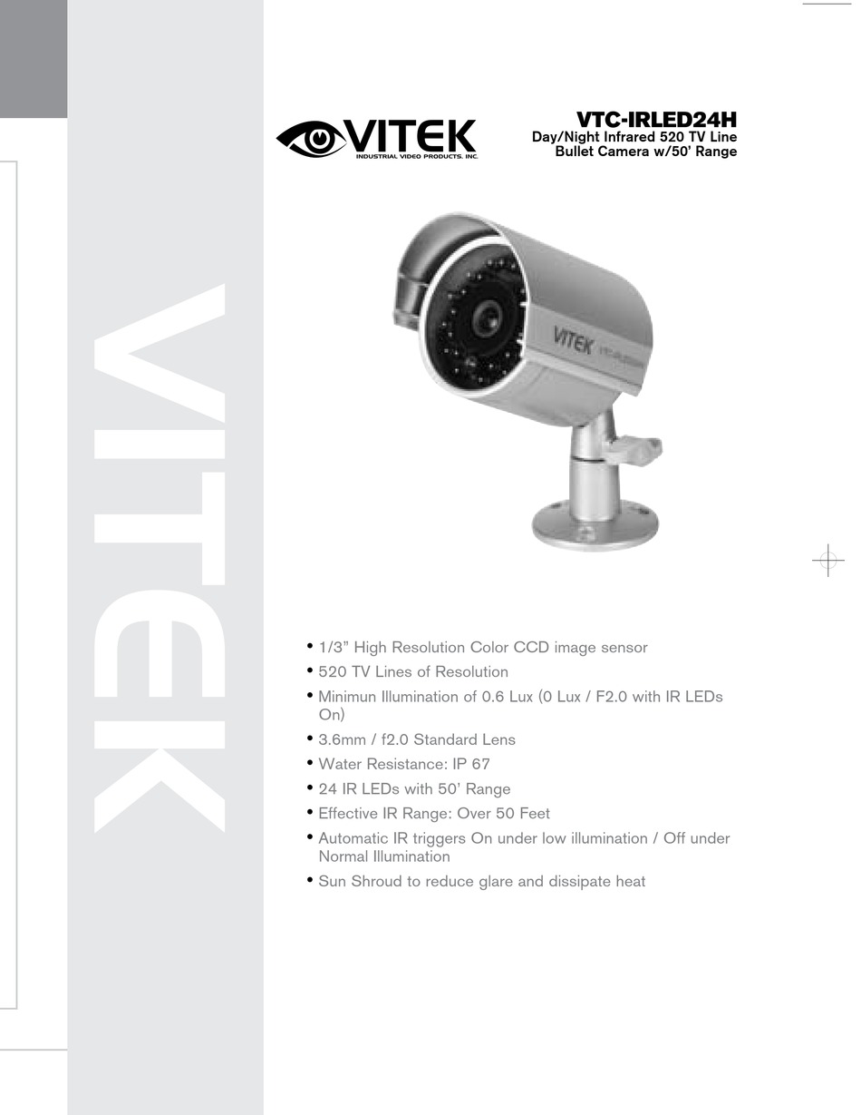 Vitek Alpha VTC-IRLED24H IR Bullet Security Camera