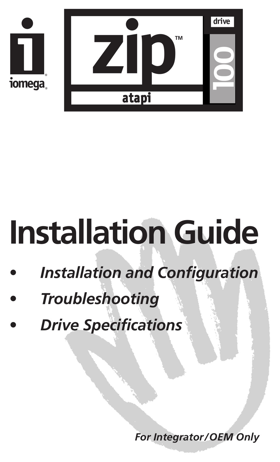 Iomega Zip Drive 100 Installation Manual Pdf Download Manualslib