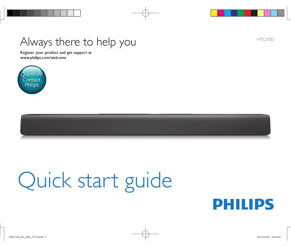 PHILIPS HTL2100 QUICK START MANUAL Pdf Download | ManualsLib