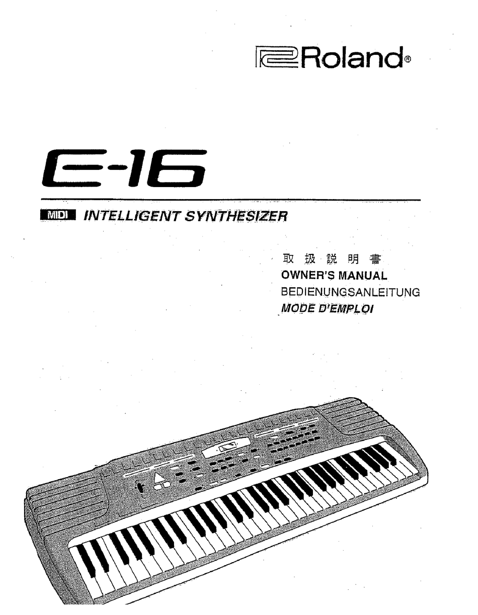 Roland E 16 Owner S Manual Pdf Download Manualslib