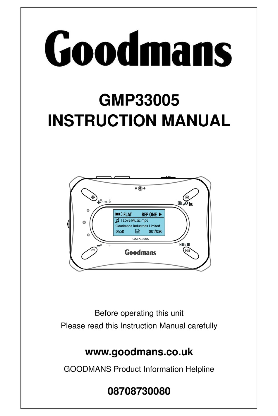 GOODMANS GMP33005 INSTRUCTION MANUAL Pdf Download ManualsLib