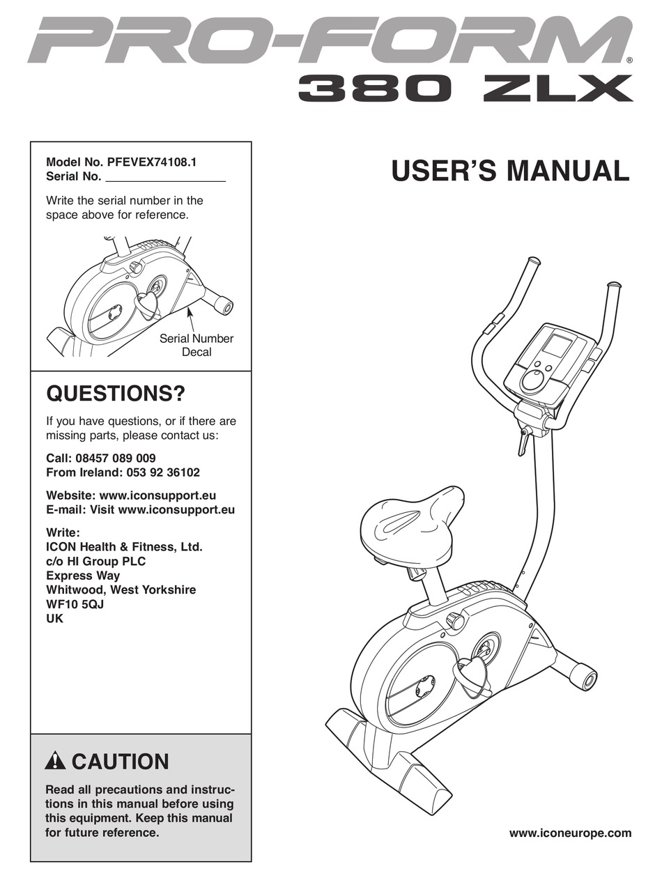 Proform xp 185 online u exercise bike manual