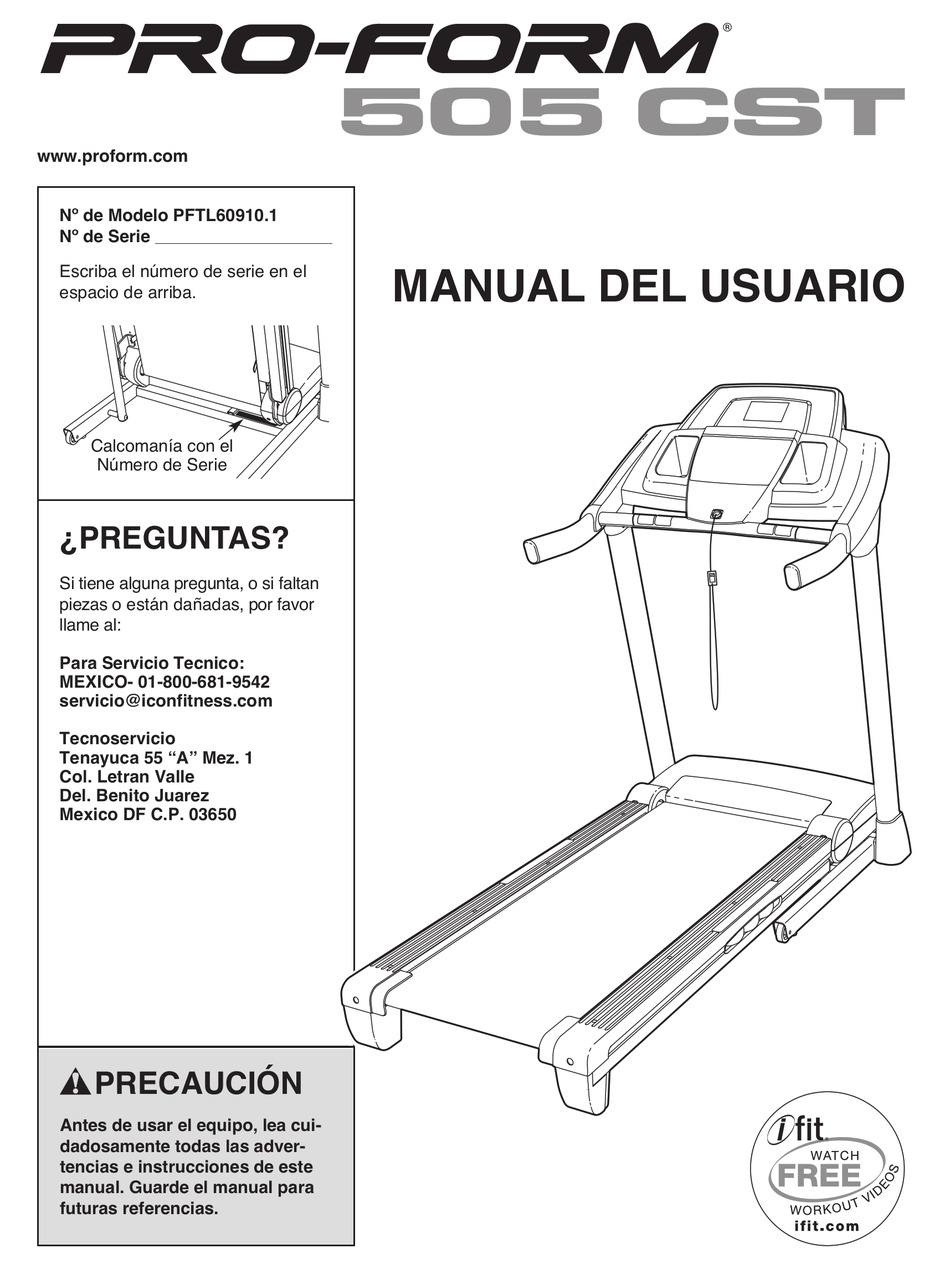 pro-form-505-cst-treadmill-manual-del-usuario-pdf-download-manualslib
