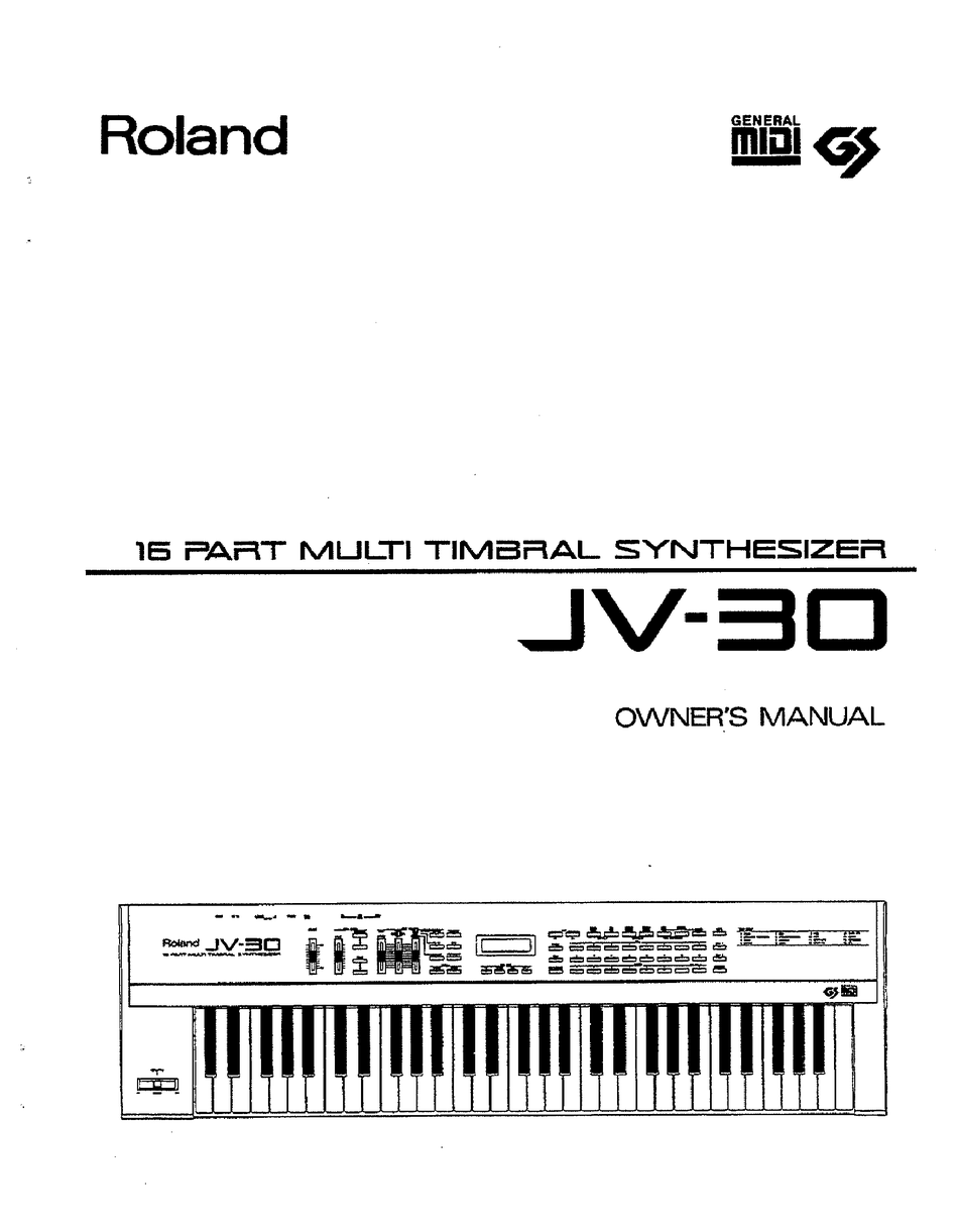 Roland Jv 30 Owner S Manual Pdf Download Manualslib