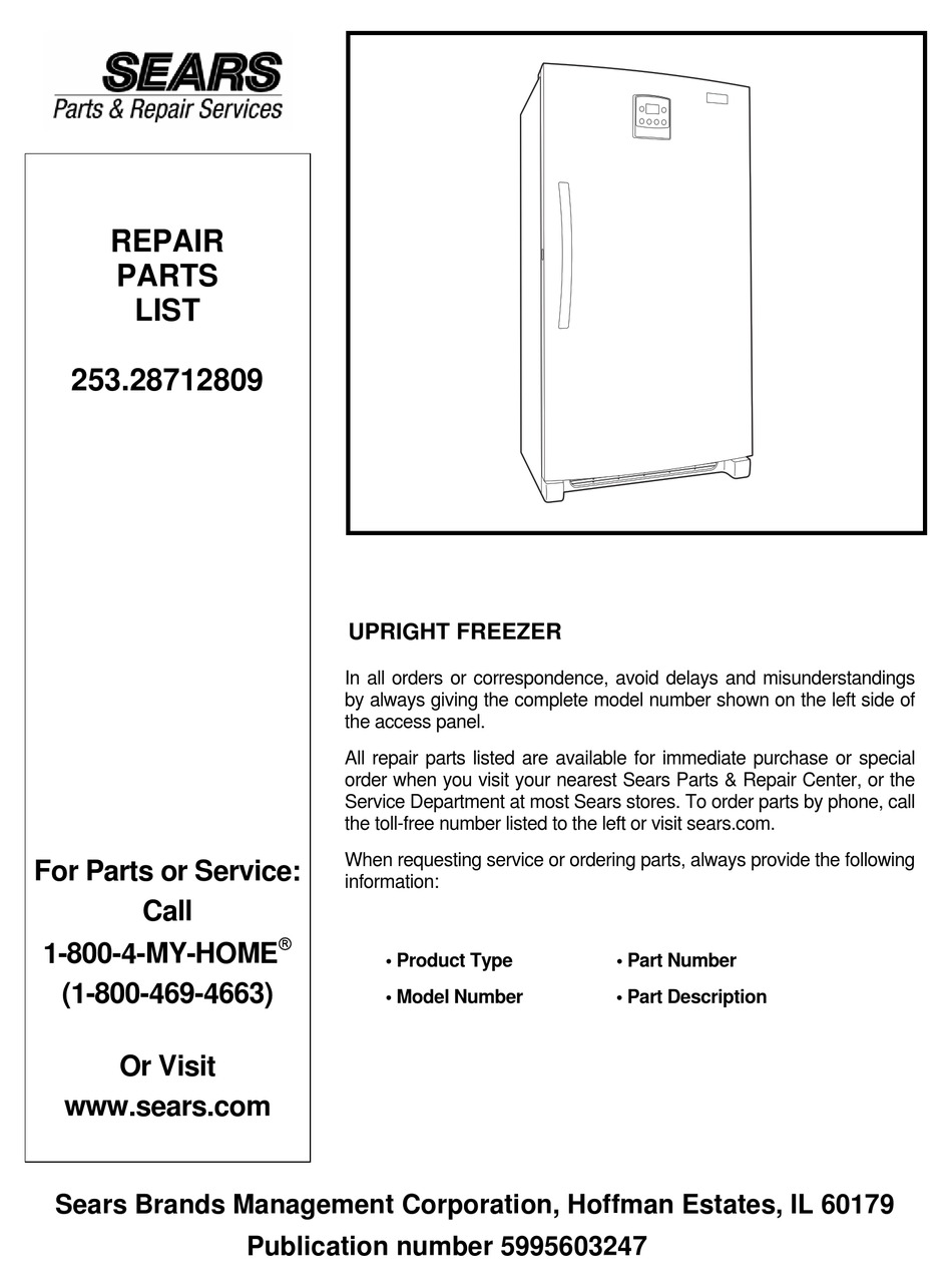 kenmore elite upright freezer 253.28712809