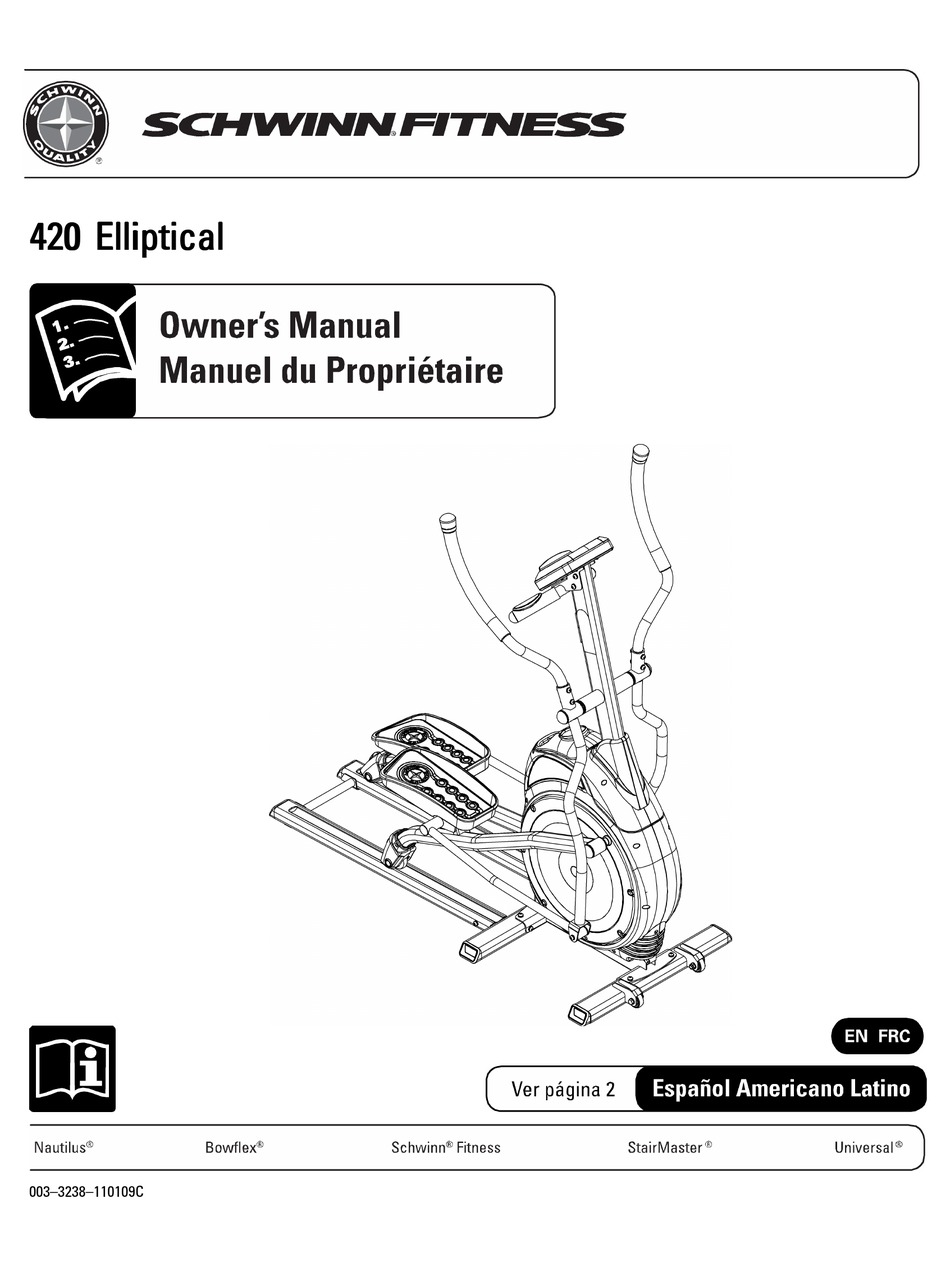 SCHWINN 420 ELLIPTICAL - 2010 MODEL OWNER'S MANUAL Pdf Download ...