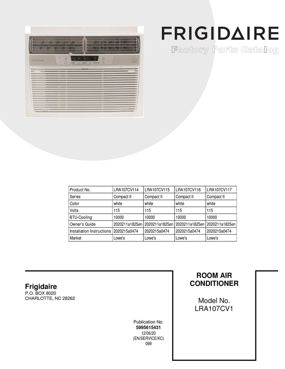 frigidaire lra107cv1