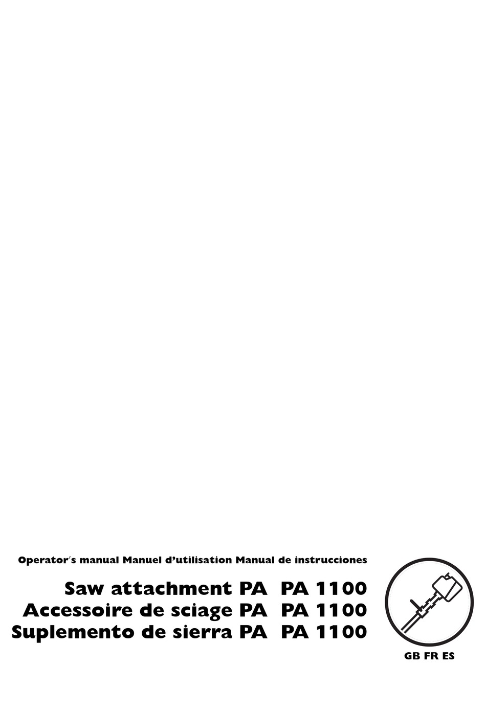 HUSQVARNA PA 1100 OPERATOR'S MANUAL Pdf 