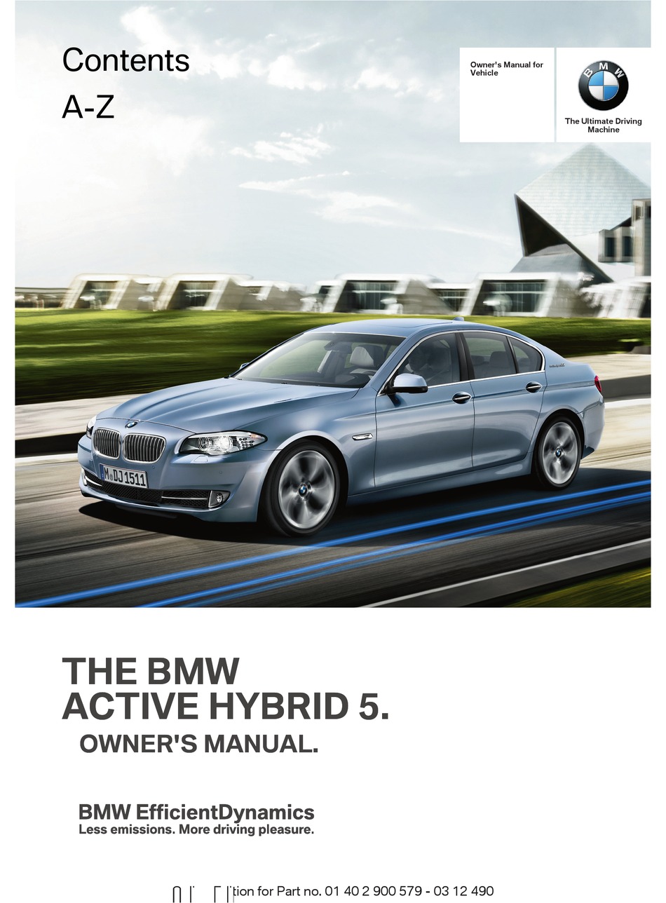 Bmw Activehybrid 5 Owner S Manual Pdf Download Manualslib