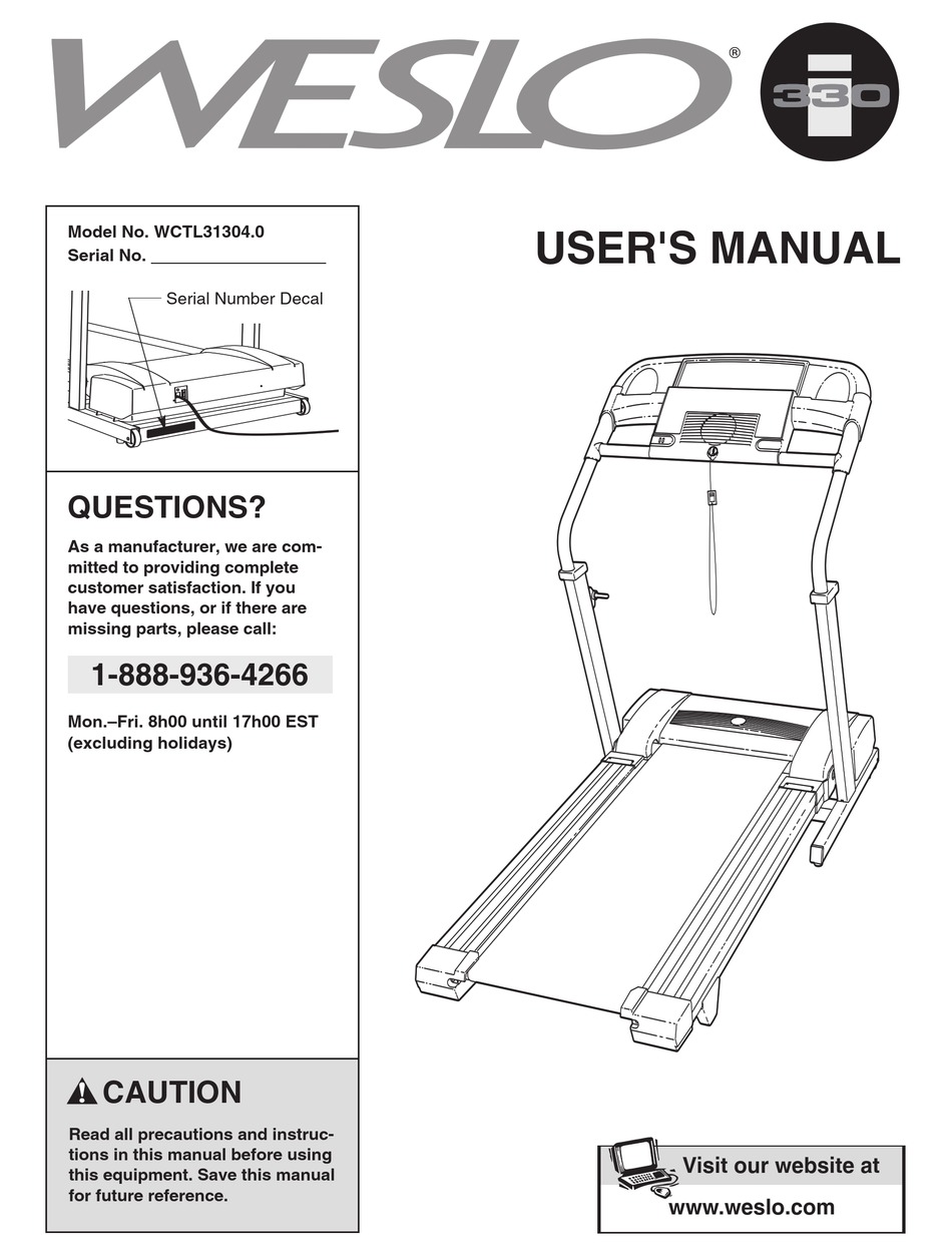 Weslo 2024 330 treadmill