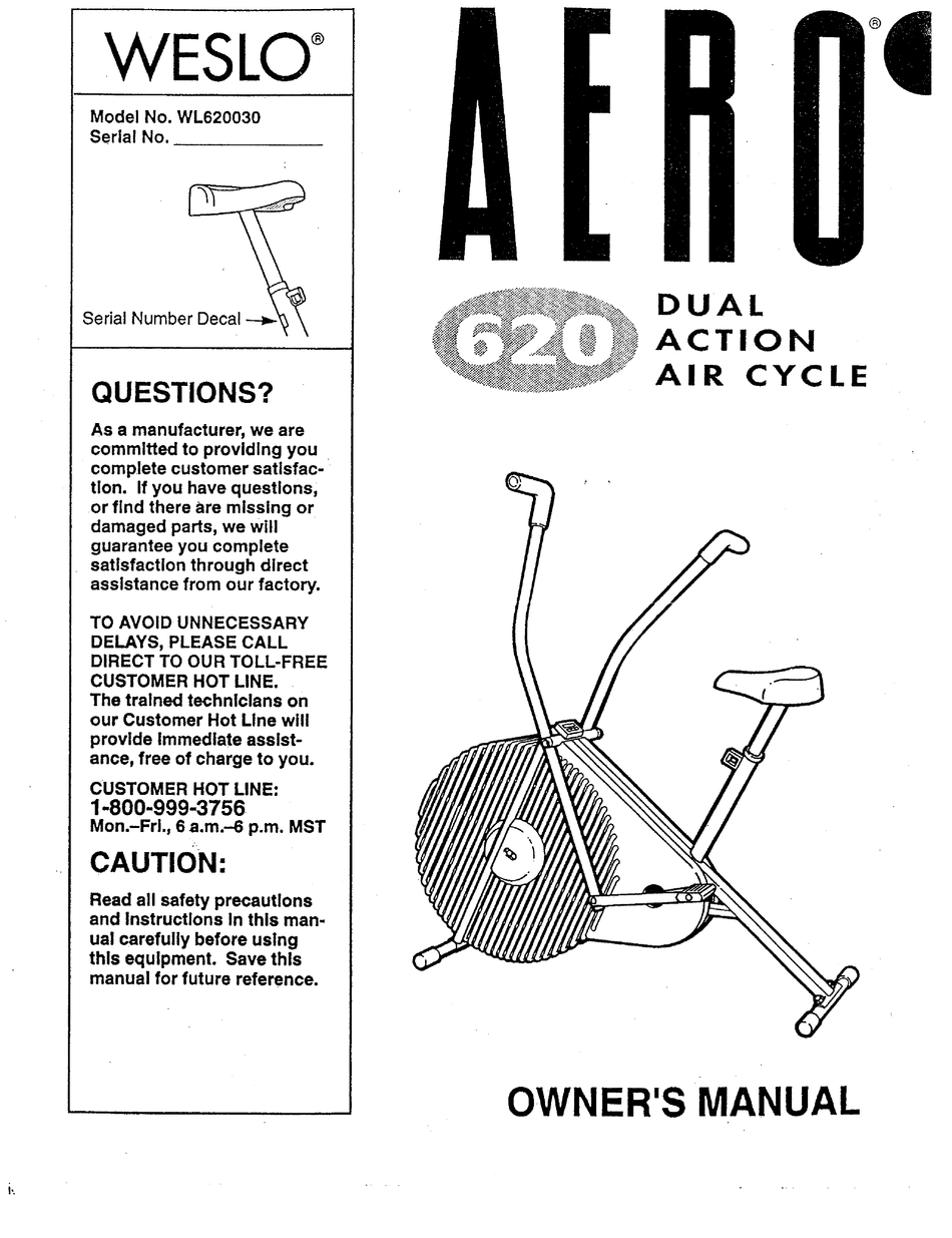 weslo aero 750 exercise bike