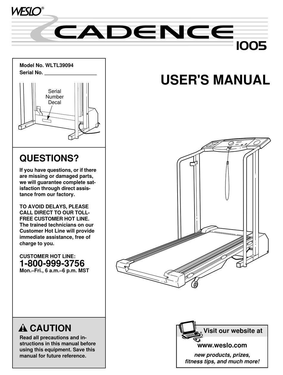 Maintenance And Troubleshooting Weslo Cadence 1005 User Manual