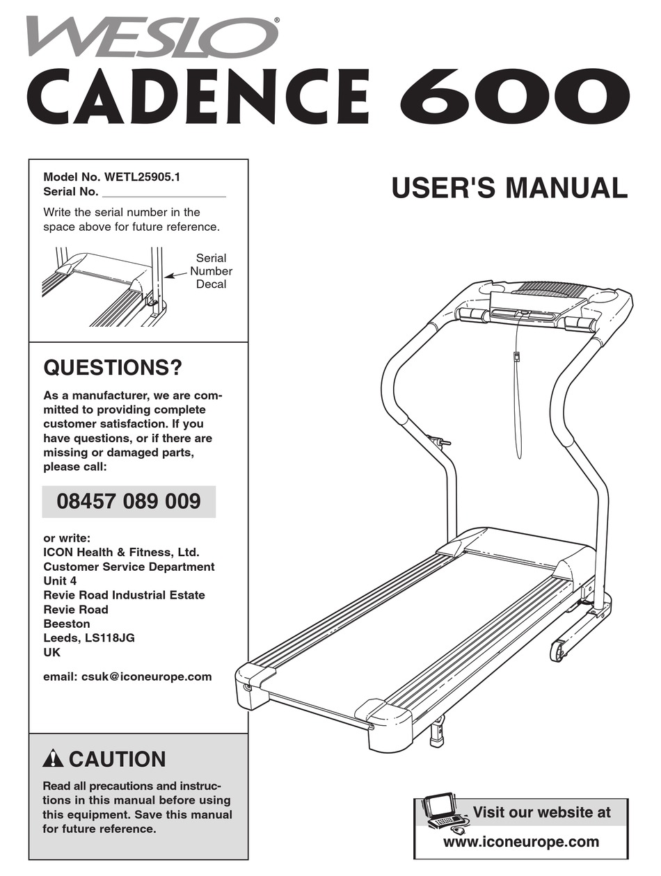 weslo cadence 600